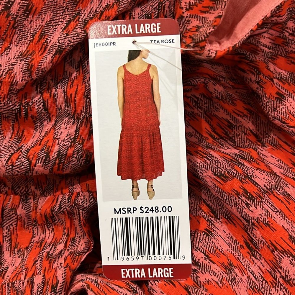 Joie Red Tiered Maxi Dress in Tea Rose NWT Size XL - Picture 14 of 15